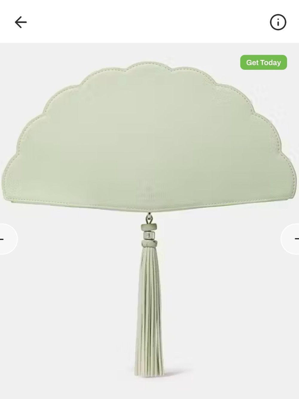 kate spade Fan-Shaped Tassel Clutch in Pale Green - Picture 5 of 6